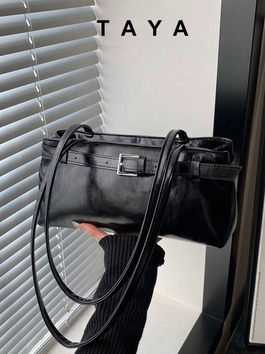 Women'S Best Bags For Work - PU Leather Shoulder Bag, Retro Vintage