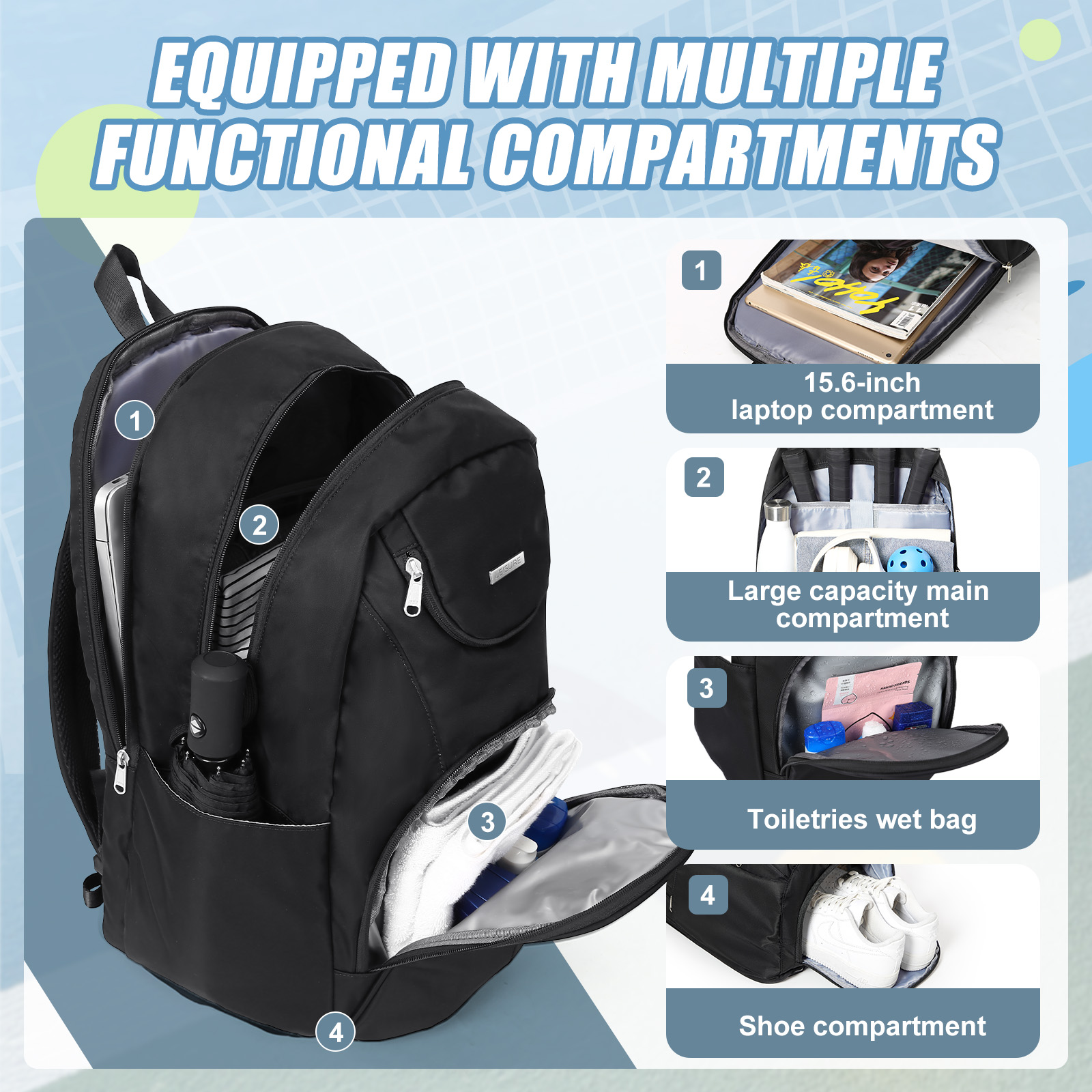 Tennis Bag Tennis Backpack 2 R – Women Bags Large recenzja i cena