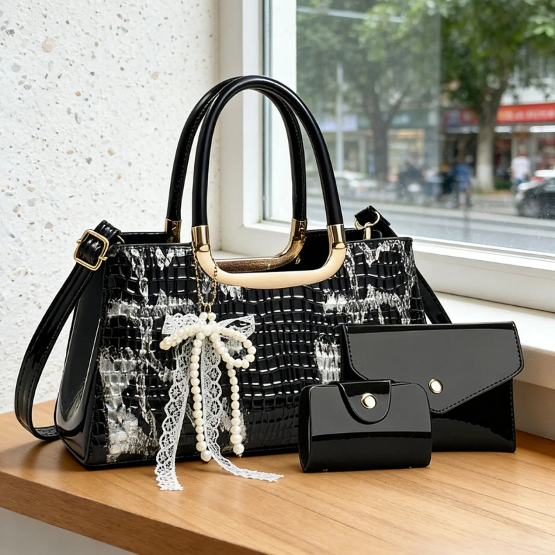 Women's Handbag Set, Crocodile – Women Bags Gift recenzja i cena