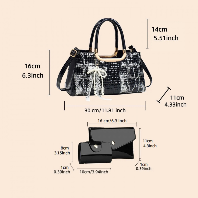Women's Handbag Set, Crocodile – Women Bags Gift recenzja i cena
