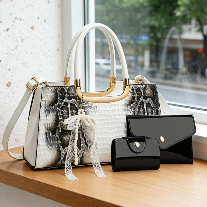 Women's Handbag Set, Crocodile – Women Bags Gift recenzja i cena