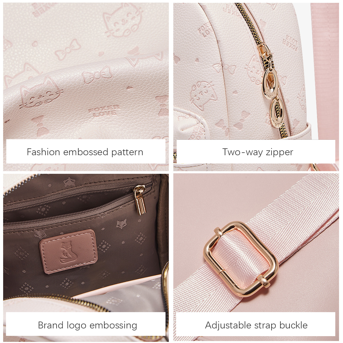 FOXER Brand PVC Leather Backpa – Women'S Bags Designer Brands recenzja i cena
