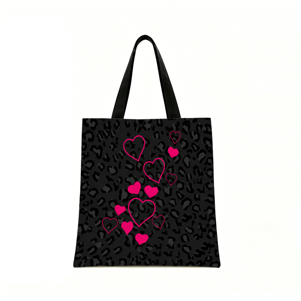 Black Leopard Print Pink Heart – Women Bags Gift recenzja i cena